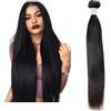 Larafona Hair Matassa Extension Umani Capelli 100% Veri Tessitura Human Hair Weft Brazilian Hair Bundles 100g/pc Nero Naturale 1B 24inch/60cm