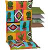 Beo HL Nizza BE912 - Cuscino per Sedia a Sdraio con Schienale Alto, Motivo Cactus, Colore: Arancione/Giallo