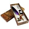jerbro Penna Piuma, Penne con Stilografiche Quill Pen Calligrafia Penna Set, Antico Dip Pen + Set Regalo Porta Penna