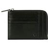 RONCATO Pascal porta carte di credito vera pelle con tasca zip Nero