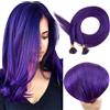 RUNATURE Viola U Tip Extension Capelli Cheratina Cheratina per Extension Capelli Veri Colorati Viola Hot Fusione Extension Capelli Veri Keratina U Tip 25 Strands/20g 45cm 18 Pollice
