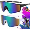 Mount Kumgang 2 Pezzi Occhiali da Ciclismo Polarizzati,Occhiali da Sole da Ciclismo,Occhiali Ciclismo Uomo,Sportivi,da Ciclismo Anti-UV,Occhiali Bici da Corsa per Attività All'aria Aperta,da Uomo da Donna