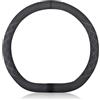 Ergocar Forma D Coprivolante per Auto Antiscivolo Sportivo Protezione per Volante Auto Pelle Scamosciata Inverno Caldo Universale per Forma D Coprivolante Diametro 38 cm (15 ) (Nero)