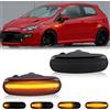 OZ-LAMPE Frecce Laterale Dinamico a LED per Fiat Doblo Cargo Fiorino Grande Punto Idea Linea Multipla Panda EVO QUBO STILO MULTI,Indicatori di Direzione Laterale a LED Canbus Nero 2 Pezzi