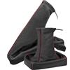 L & P Car Design Cuffia del cambio per Opel Astra G, set con cuffia del freno a mano - anno di costruzione 1998-2005 - nero - rosso - cuffia per cambio e freno a mano - copertura in vera pelle - A099-12