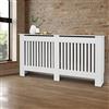ECD Germany Copritermosifone MDF 152x19x82 cm Rivestimento del Radiatore Verniciato Bianco Copertura del Radiatore Stile Casa di Campagna Copricalorifero Coperchio Radiatore in Legno Protezione