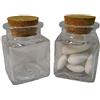 Bomboniere 12 BARATTOLI IN VETRO QUADRATO PER CONFETTI CON TAPPO IN SUGHERO 50 ML 5 X 4 CM