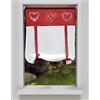 SMITHOOM 1 Pannello Tenda Avvolgibile Cuore Ricamato Morbido Velato Tende Sollevabile Cravatta per Caffè Cucina Soggiorno Balcone Bagno, Vino rosso, Larghezza 45cm/Altezza 120cm