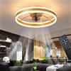 OMGPFR Reversibile Ventilatore da Soffitto con Luce e Telecomando Silenzioso 6 Velocita Camera LED Lampada Ventilatore Soffitto Soggiorno Moderno 24W Dimmerabile Plafoniera con Timer, Oro 50CM