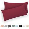 Twinzen - Federa Cuscino 40x80 cm - Set da 2-100% Cotone - Bordeaux | Certificato Oeko-Tex · Cerniera · Jersey · 150 g/m² · Traspirante · Lavabile · Morbida · Copricuscino per Divano e Letto