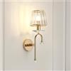 Sxtiger Moderna Lampada Parete Cristallo Oro, E14 Applique Da Parete Interno, Lampada Da Parete Per Camera Da Letto Soggiorno Sala Da Pranzo Corridoio Illuminazione (Gold-B)