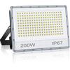 ANNIFUNLY Faretto LED 200W, 20000LM Faretto LED da Esterno Super Luminoso, IP67 Impermeabile Faretti Led Esterni, 6500K Bianco Freddo Faro LED Esterno, Fari Led per Cortile, Giardino, Garage