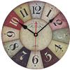 Timelike Orologio da Parete Vintage Silenzioso - Legno Colorato Orologio muro per Cucina Cameretta in Legno in Stile di Toscana orologi da parete design moderno Decorazione La Sua Casa