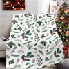 Liligada Coperta natalizia Peluche ultra morbido Accoglienti stampe natalizie Tema Decorazioni per la casa Coperta in flanella per letto, divano e regalo, Agrifoglio e vischio (50 x 60, #04)