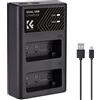 K&F CONCEPT LP-E17 Caricabatterie con dual-slot, Micro USB e Tipo-C Doppia Interfaccia Compatibile con batteria EOS R5, R6, 5DS, 5DS R, 6D Mark II, 7D Mark II, Mark IV, Mark III, 90D, 80D, 60Da