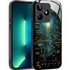 YUXING Cover per Realme C53 - Abstact Art Geometry Pattern Antigraffio Vetro Back Cover, Custodia Antiurto Antiscivolo Sottile (Cyberpunk)