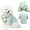 Kunyeah Caldo cappotto per cani con sciarpa per animali domestici in cotone per il tempo freddo vestiti spessi per cuccioli inverno autunno giacca da neve per animali domestici (Verde, XXL)