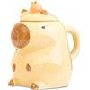 ZONSUSE Tazza Divertente Capibara, Mug Ceramica 3D, Mug Capybara con Coperchio, Tazza di Caffè Capibara, Regalo Carino per Ragazzi Ragazze Figli Figlie 400ml(Capybara con Imballaggio Infrangibile)