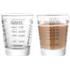 GLASKEY Bicchierini Misurino 2 Pezzi, 30 ml Mini Bicchiere per Shot con 4 tipi di scala (Ounce/ML/TSP/TBSP), Lavabile in Lavastoviglie, Misurazione di ingredienti secchi e liquidi (Nero)