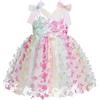 FYMNSI Vestito da battesimo per bambina con principessa farfalla primo 1 compleanno 1 anno abito di compleanno abito da festa abito estivo abito da festa tulle colorato Farfalla colorata 12-18 Mesi