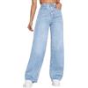 ticticlily Jeans Donna Vita Alta Y2K Pantaloni Gamba Larga Dritta Pantalone Cargo 90s E-Girl Denim Retro Estetica Harajuku Boyfriend Pants Streetwear A Azzurro S