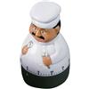 TFA Dostmann timer da cucina COOK, 38.1008, timer per uova, a forma di cuoco, movimento a carica in metallo