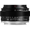TTArtisan Obiettivo F2 con corpo in metallo da 50 mm compatibile con Fuji X Mount (full frame) - nero
