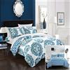 Chic Home Set copripiumino, 3 pezzi, blu, king size
