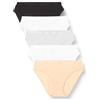 DIM Slip Les Pockets Ecodim in Cotone Classico Donna x5, Nero/Skin/Bianco/Grigio/Bianco, XXL