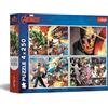 Trefl - Puzzle 4in1: Marvel The Avengers, Giornate Eroiche - 4 x 250 Pezzi - Set di Quattro Puzzle per Ragazzi