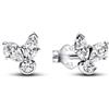 PANDORA Timeless Orecchini a bottone Herbarium Cluster in argento Sterling con zirconia cubica trasparente, Borchie In Argento Sterling