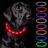Nepfaivy Collare luminoso cane ricaricabile - 3 modalità collare cane luce impermeabile regolabile collare LED per cani di piccola taglia media / grande (rosso - silicone)