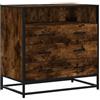 vidaXL Cassettiera Rovere Fumo 70x41x70 cm in Legno Multistrato, Mobile con cassetti, credenza, credenza con cassetti, Mobile Contenitore
