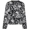 VERO MODA Vmnew Flora LS O-Neck Pullover Maglione Lavorato a Maglia, Nero/Dettaglio: Betulla, S Donna