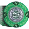 Bullets Playing Cards, 25 Chips Tony per Poker Set, Valore 25, 14 g, Diametro 4 cm, Colore Verde.
