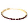 LR Wonder Collana Tennis Dorata Cristalli Rubino, 1 Pezzo