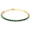 LR Wonder Collana Tennis Dorata Cristalli Smeraldo, 1 Pezzo