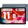Freeski Android 14 Tablet (Versione 2025), Tablet 11 Pollici Octa-Core, 10GB+128GB(TF 1TB), 5G/2.4G WiFi, Bluetooth 5.0, 6800mAh, 5MP+8MP, 1280 * 800 HD, 2 Speaker, Tablet PC, (gray)