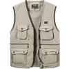 Oralidera Gilet Sportivo da Uomo Giubbino Senza Maniche con Multitasche Gilet da Pesca Fotografi Gilet da Lavoro Giacca da Caccia Campeggio, Beige, XXL