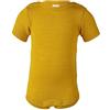 Engel - Body a maniche corte per bambini, 70% lana biologica (kbT) e 30% seta Zafferano 74/80 cm