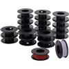 PH PandaHall 20pz Bobine Vuote di Plastica e Nastro, Filo Nere per Artigianato Cucito Ricamo, 5.5x2cm