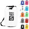 POPOYU 5L Borsa Impermeabile,Bianco Waterproof Zaino Impermeabile Sacco Impermeabile con Tracolla Regolabile,2L/5L/10L/15L/20L/30L Dry Bag per Outdoor Sport Acquatici,Barca, Pesca, Rafting, Nuoto