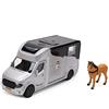 Toyland® Rimorchio per box per cavalli pressofuso con effetti sonori e luminosi - Cavallo incluso (20 x 8 cm)