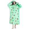 LATH.PIN Flannel Hoodie Coperta Panda Calda Adulto Unisex Felpa Felpa con Cappuccio Oversize Autunno Inverno Tenere al Caldo Copertura TV, verde, Taglia unica