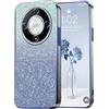PanXCase Glitter Cover per Honor Magic6 Lite/Honor Magic 6 Lite | Custodia Trasparente con Brillantini, Case Design Bling per Ragazze/Donne, Elegante, Ultra Sottile, Antiurto, Blue