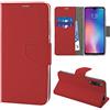 N NEWTOP Cover Compatibile per Xiaomi Mi 9 SE, HQ Lateral Custodia Libro Flip Chiusura Magnetica Portafoglio Simil Pelle Stand (Rossa)