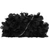 AiSi Elegante borsa a tracolla da donna, con motivo floreale, con chiusura a forma di bacio, Nero , Taglia unica