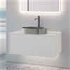 neoro n60 mobile La: 100 cm con 1 scomparto estraibile, lavabo acciaio inox spazzolato,, BN0737BS+BN0756WM, n60 [Mobili da Bagno > Mobili con Lavabo Integrato]