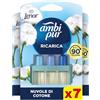 Ambi Pur 3Volution Profumatore per Ambienti, 7 Ricariche per Diffurore Elettrico, Fragranza Nuvole Cotone, tecnologia Elimina Odori, Fino a 90 Giorni di Profumo per Ricarica