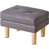 YMYNY Poggiapiedi, Pouf in Ecopelle, Superficie Morbida Rimovibile, Design in Velcro, Moderno e Sgabello per Camera da Letto, Soggiorno 41.5 x 31.5 x 32CM Nero Grigio HBD041BG
